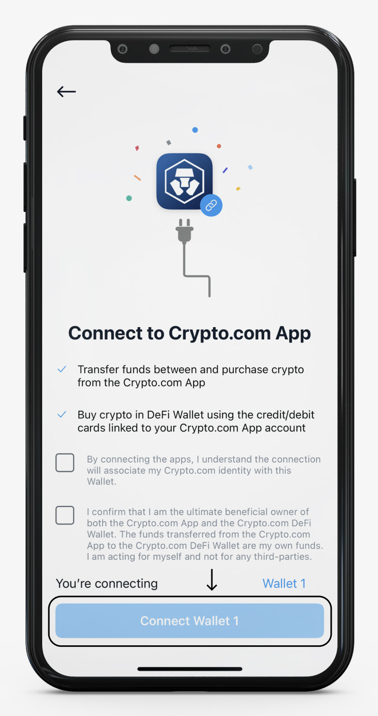 Connect to crypto.com app screenshot