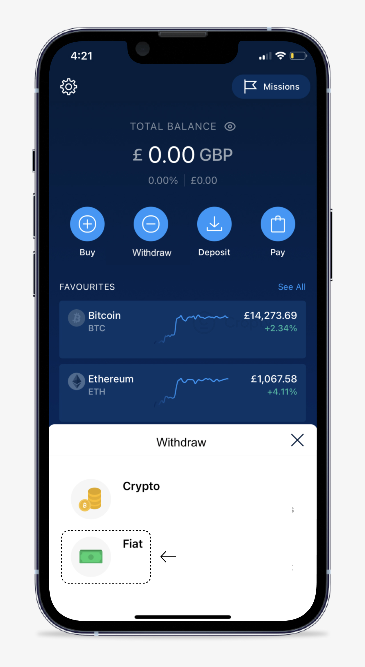 a screenshot of crypto.com app