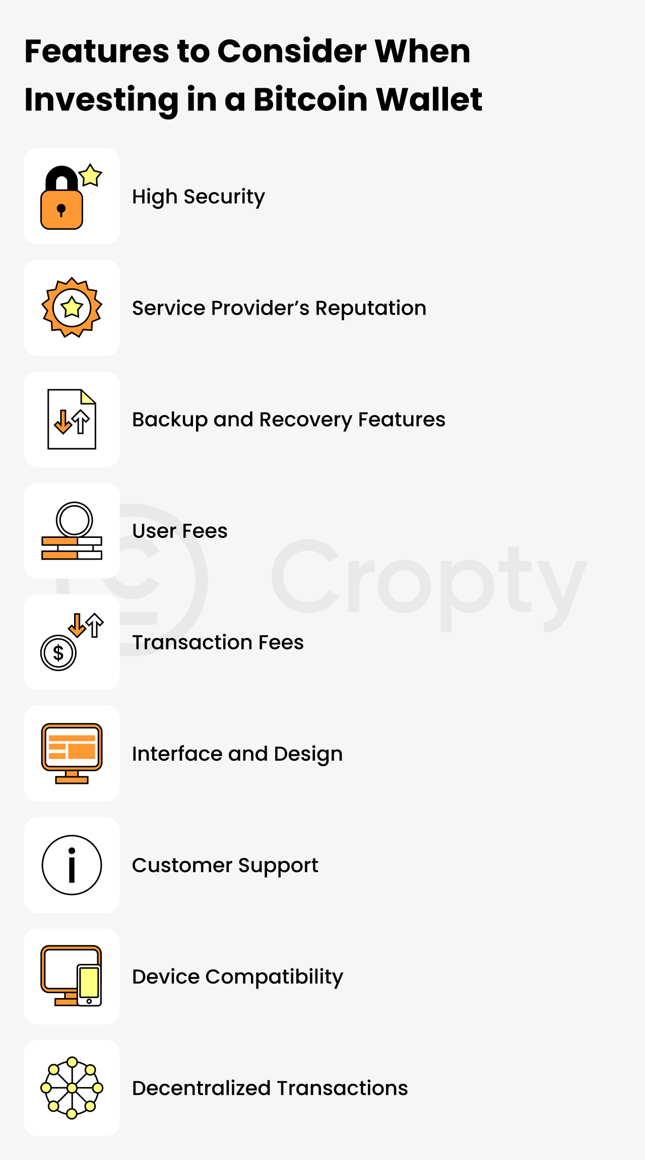 features to consider when investing in a bitcoin wallet